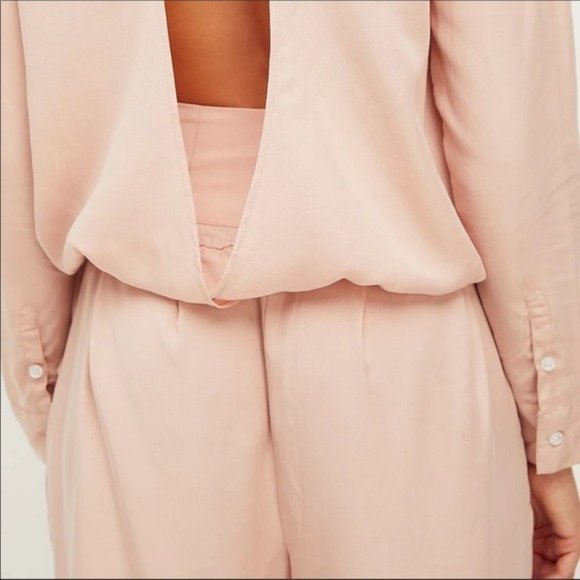 New FREE PEOPLE Yasmin Pant Set in Pale Pink Size 4 or S - Picture 5 of 11